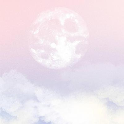 Aesthetic sky background with moon clouds pink scaled 1
